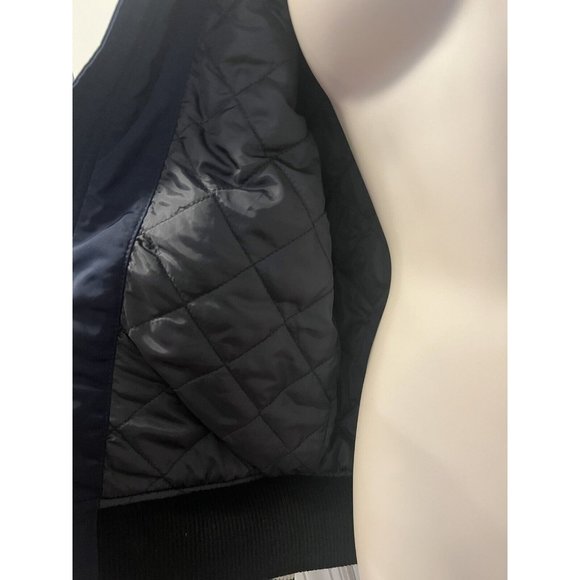 ABERCROMBIE & FITCH Varsity Bomber Jacket Coat Navy Blue Mens XS Quilted Lining - Picture 12 of 12